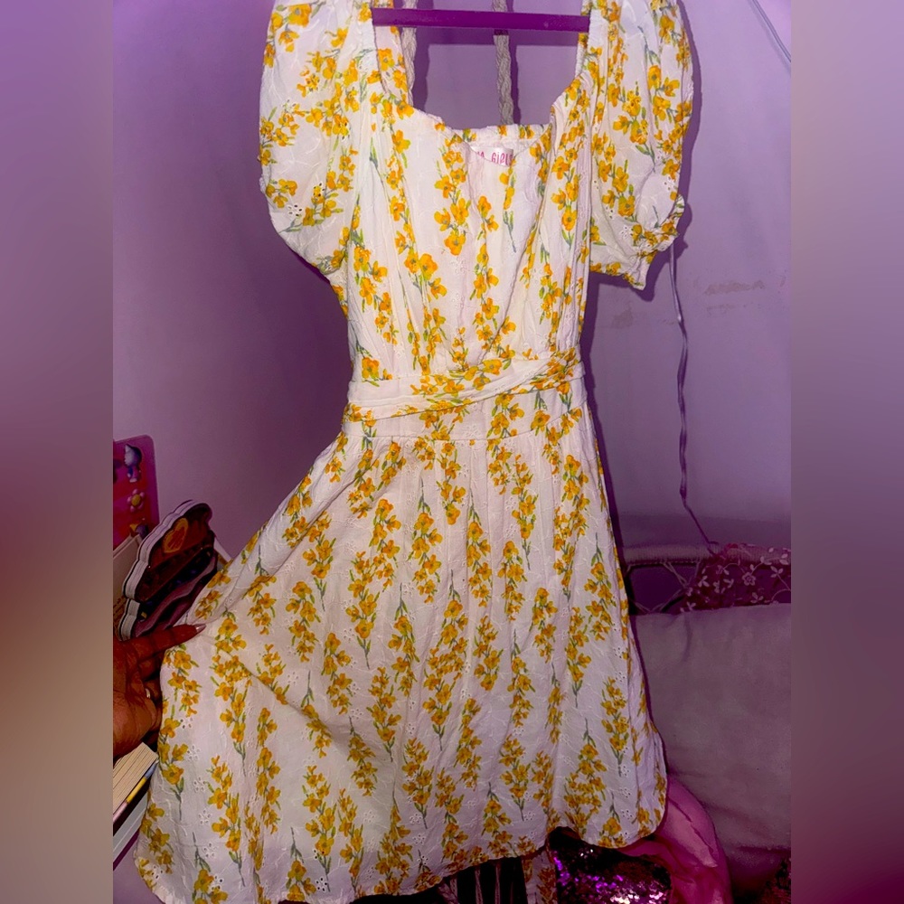 Yellow girls spring dress